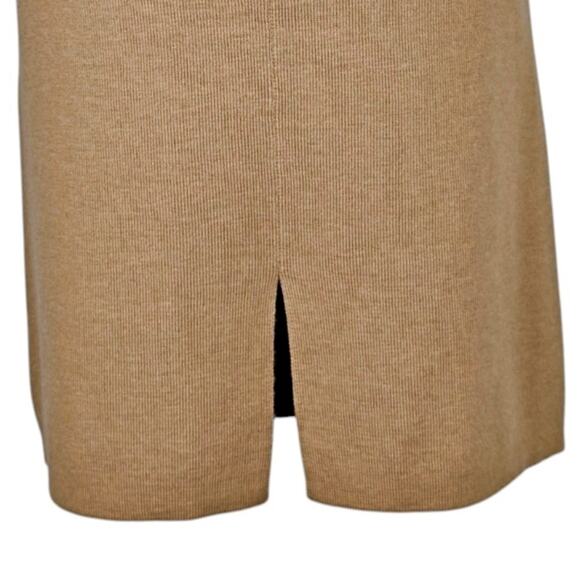 Sonia by Sonia Rykiel Merino Wool Pencil Skirt Camel Brown Split Back LRG Career - Picture 3 of 7